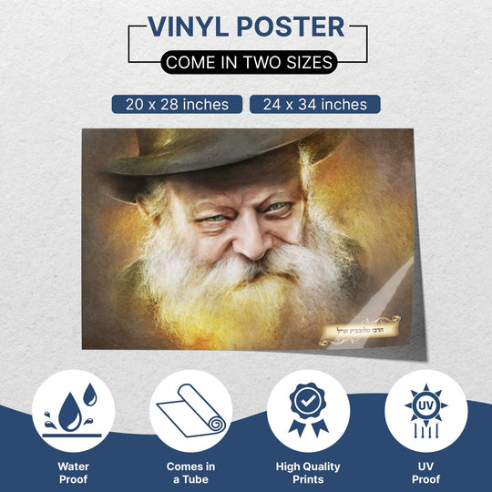 Joyful Spirit - Smiling Lubavitch Rebbe Sukkot Poster - Ben-Ari Art Gallery - Sukkah Market