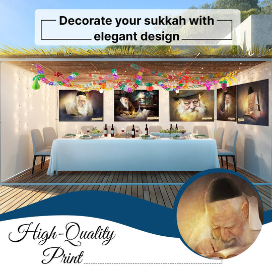 Joyful Spirit - Smiling Lubavitch Rebbe Sukkot Poster - Ben-Ari Art Gallery - Sukkah Market