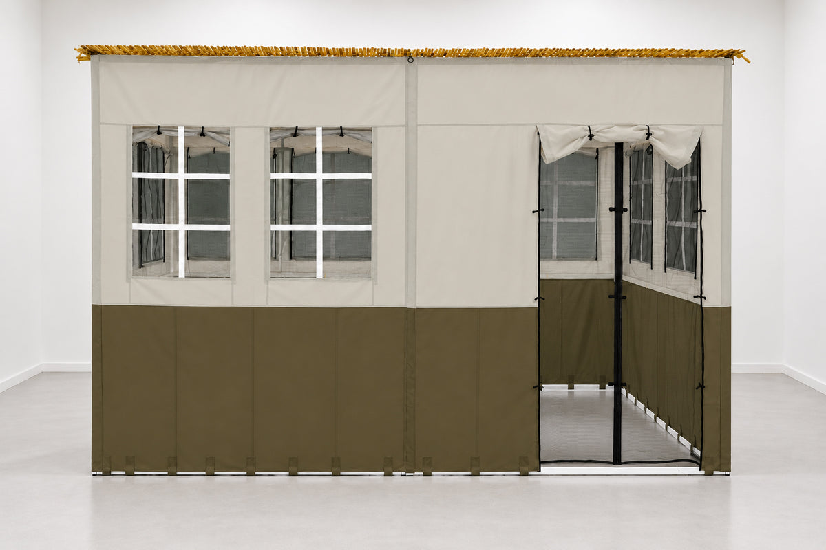 EZ Lock Sukkah - Emerald green and beige