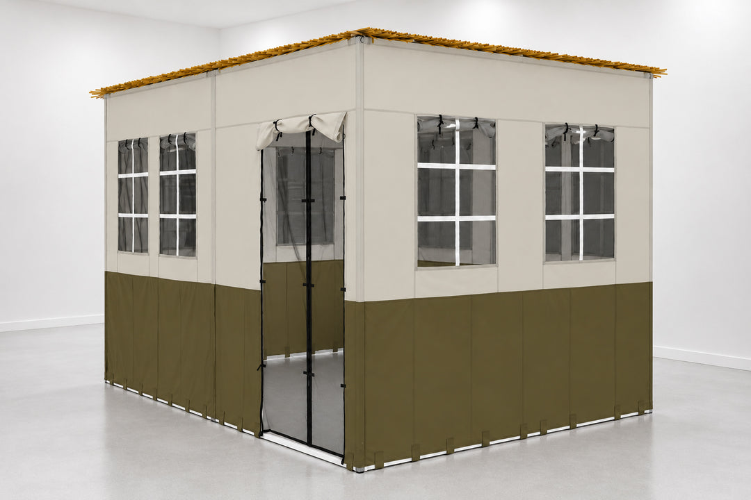 Emerald Sukkah - green and beige